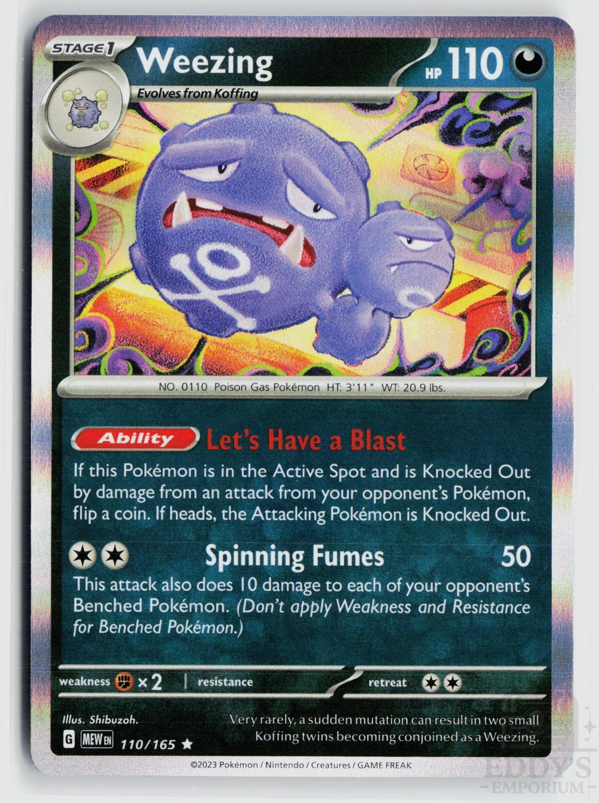 Weezing 110/165 151 Pokemon Holo Rare NM