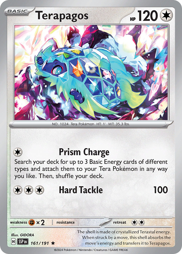 Terapagos 161/191 Surging Sparks Pokemon Holo Rare NM