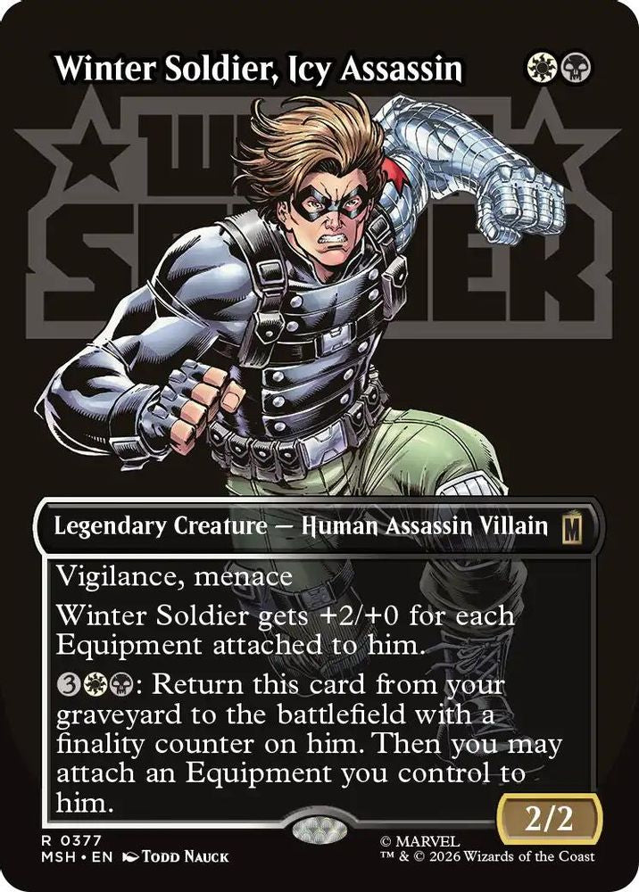 Winter Soldier, Icy Assassin (Borderless) 377 Marvel Super Heroes Magic: The Gathering