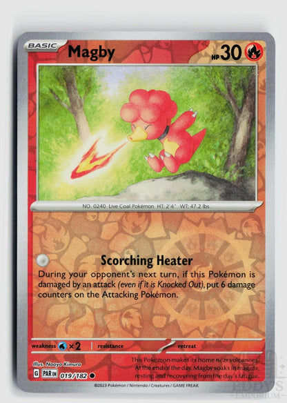 Magby 019/182 Paradox Rift Pokemon Reverse Holo Common NM