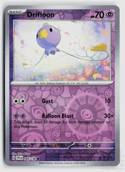 Drifloon 089/198 Scarlet & Violet Pokemon Reverse Holo