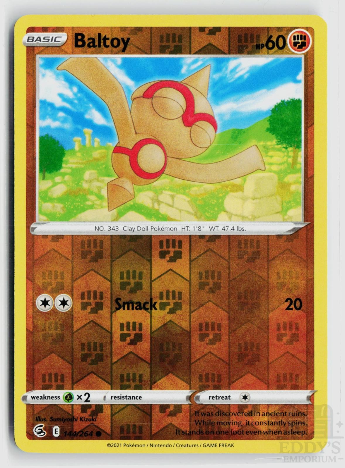 Baltoy 144/264 Fusion Strike Pokemon Reverse Holo Common NM