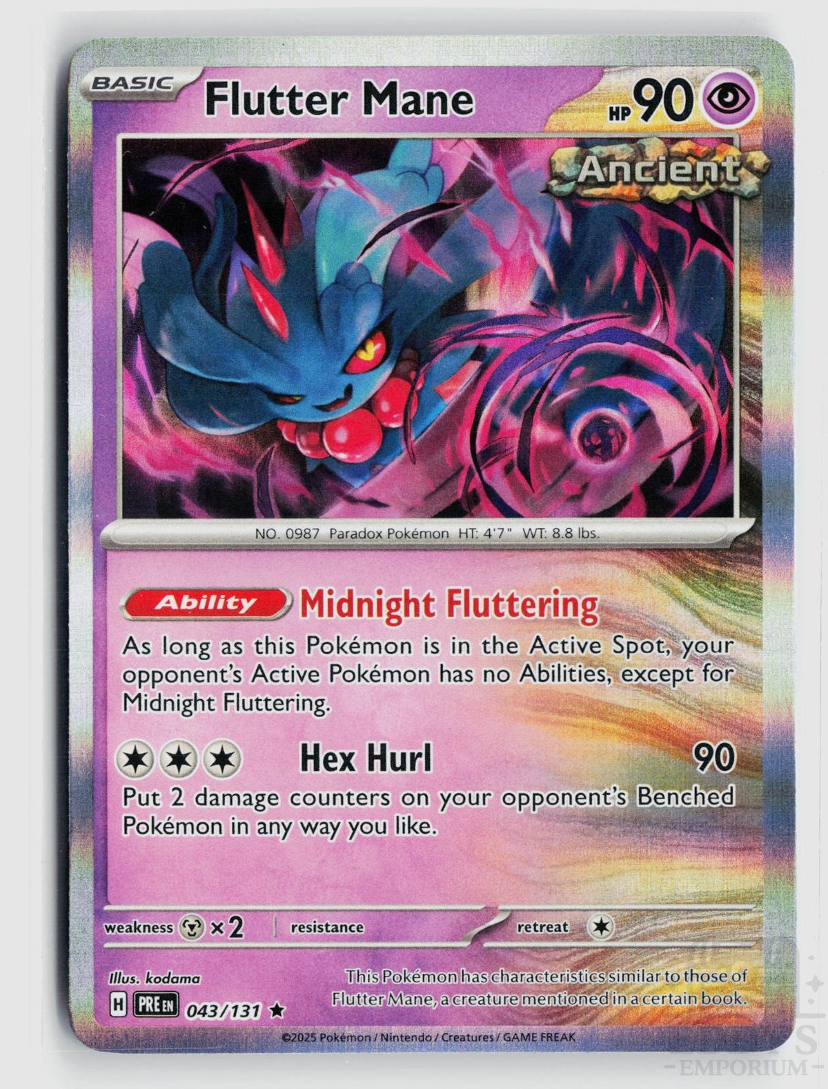 Flutter Mane 043/131 Prismatic Evolutions Pokemon Holo Rare NM