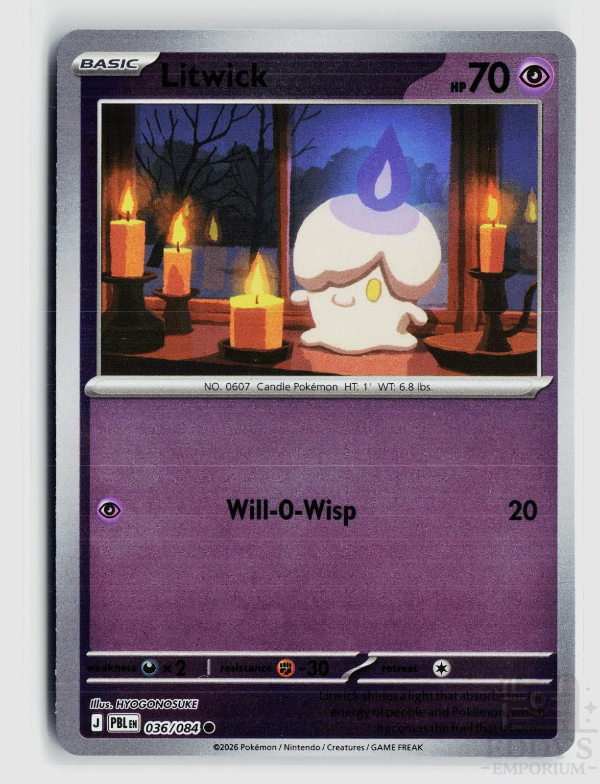 Litwick 036/084 Pitch Black Pokemon Reverse Holo