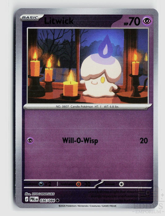 Litwick 036/084 Pitch Black Pokemon Reverse Holo