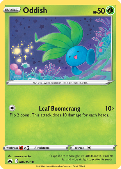 Oddish 001/159 Crown Zenith Pokemon Reverse Holo