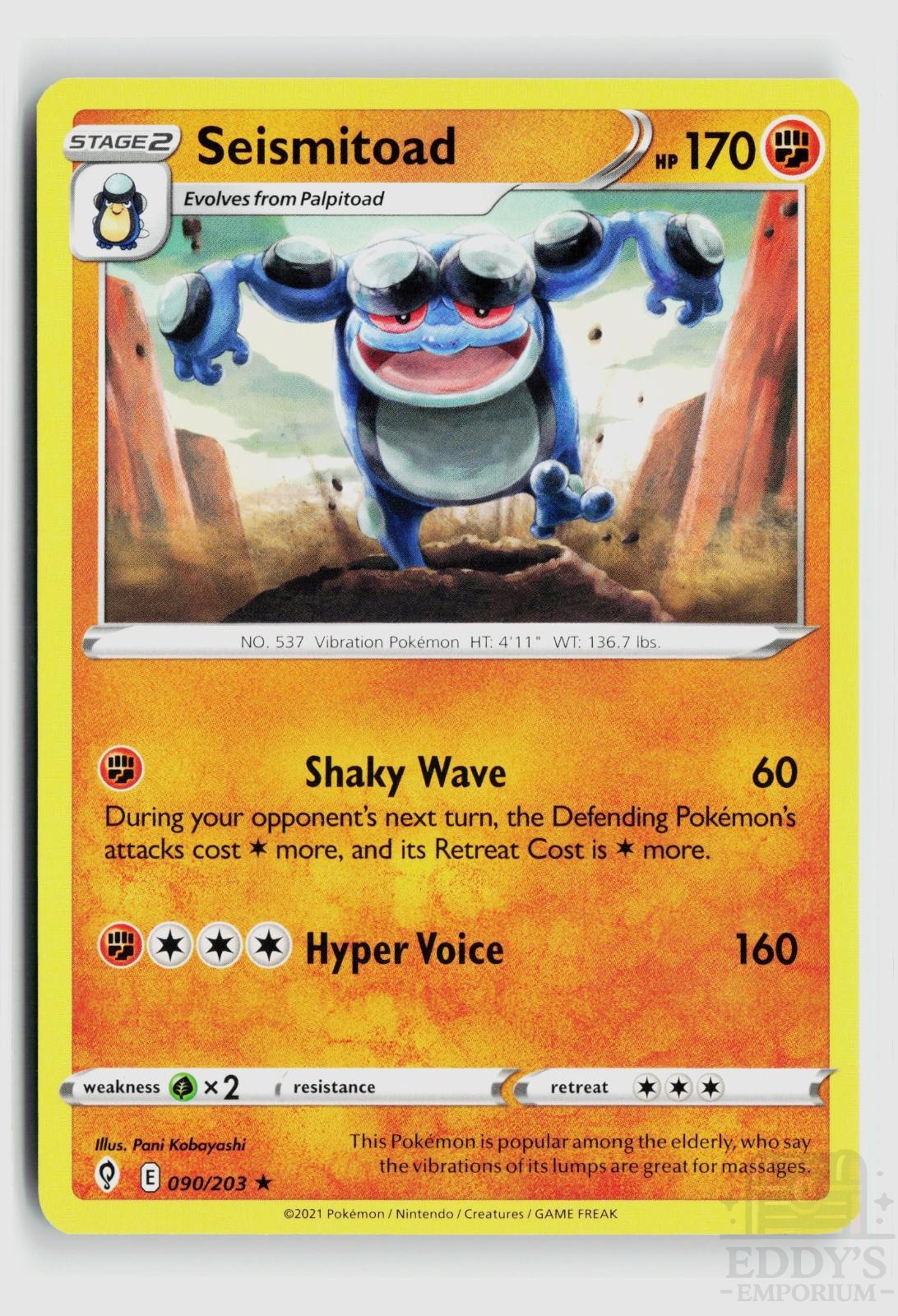 Seismitoad 090/203 Evolving Skies Pokemon Rare NM