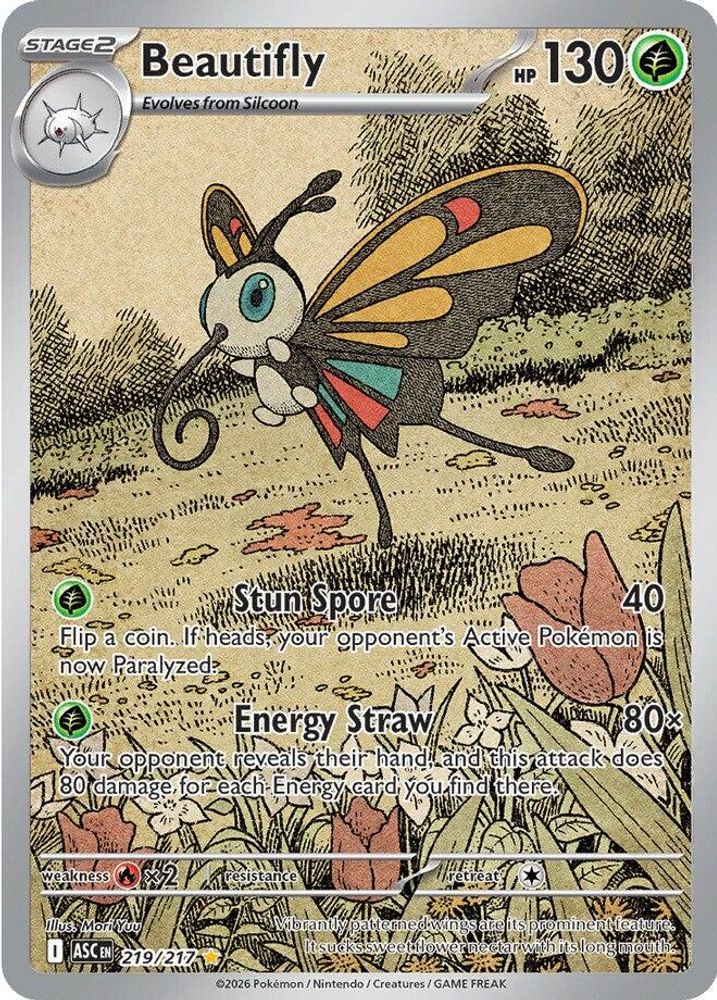 Beautifly 219/217 Ascended Heroes Pokemon Holo Illustration Rare