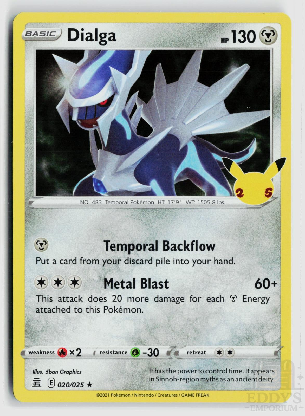 Dialga 020/025 Celebrations Pokemon Holo Rare NM