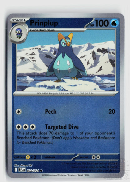 Prinplup 028/094 Phantasmal Flames Pokemon Reverse Holo Common NM
