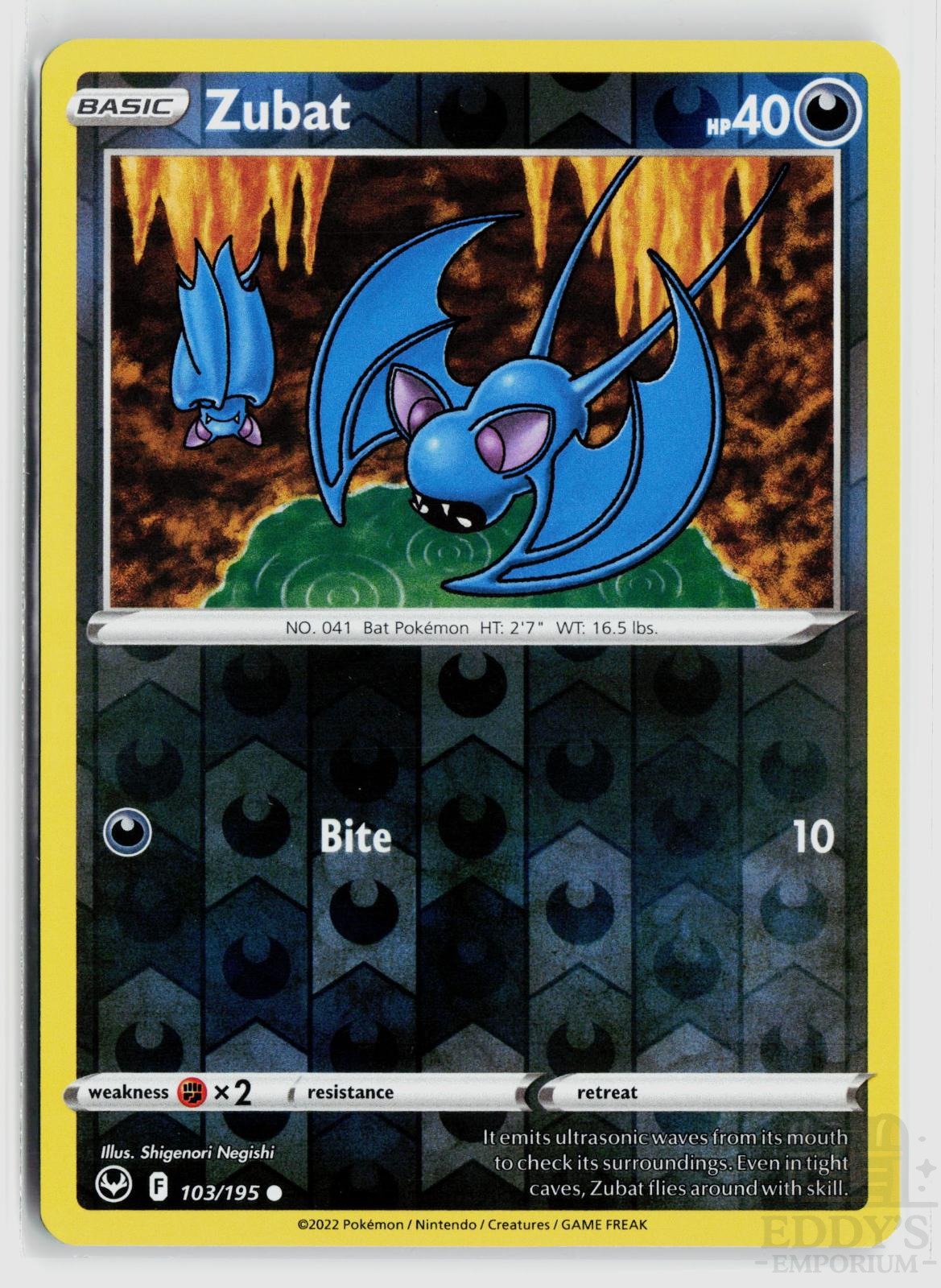Zubat 103/195 Silver Tempest Pokemon Reverse Holo Common NM