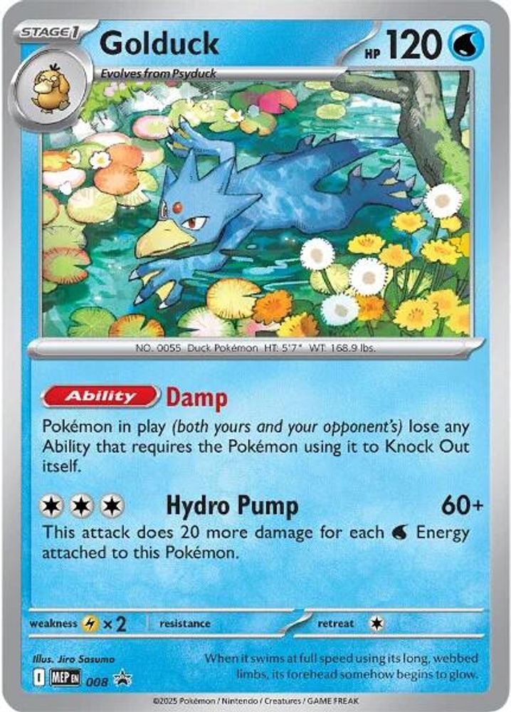 Golduck 008 ME: Mega Evolution Promo Pokemon Holo Promo NM