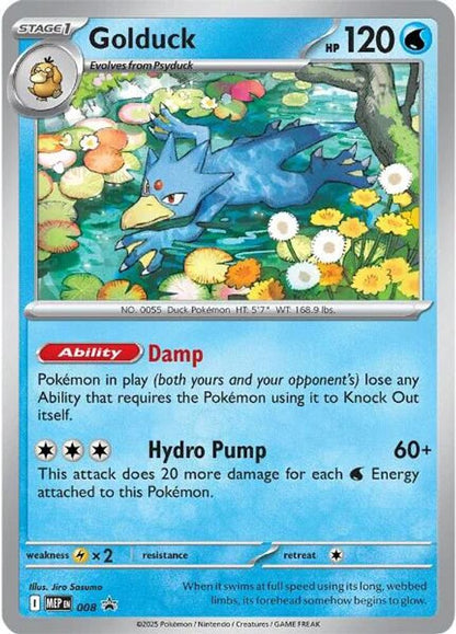 Golduck 008 ME: Mega Evolution Promo Pokemon Holo Promo NM
