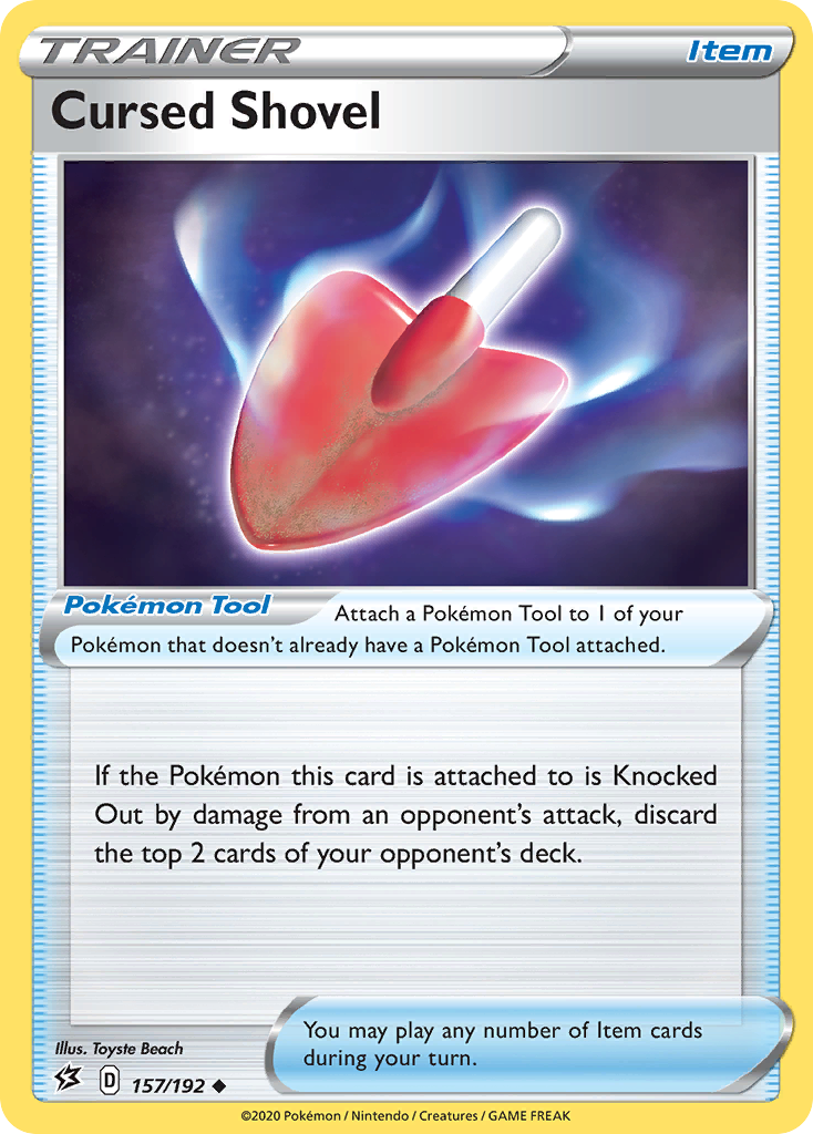 Cursed Shovel 157/192 Rebel Clash Pokemon Reverse Holo Uncommon NM