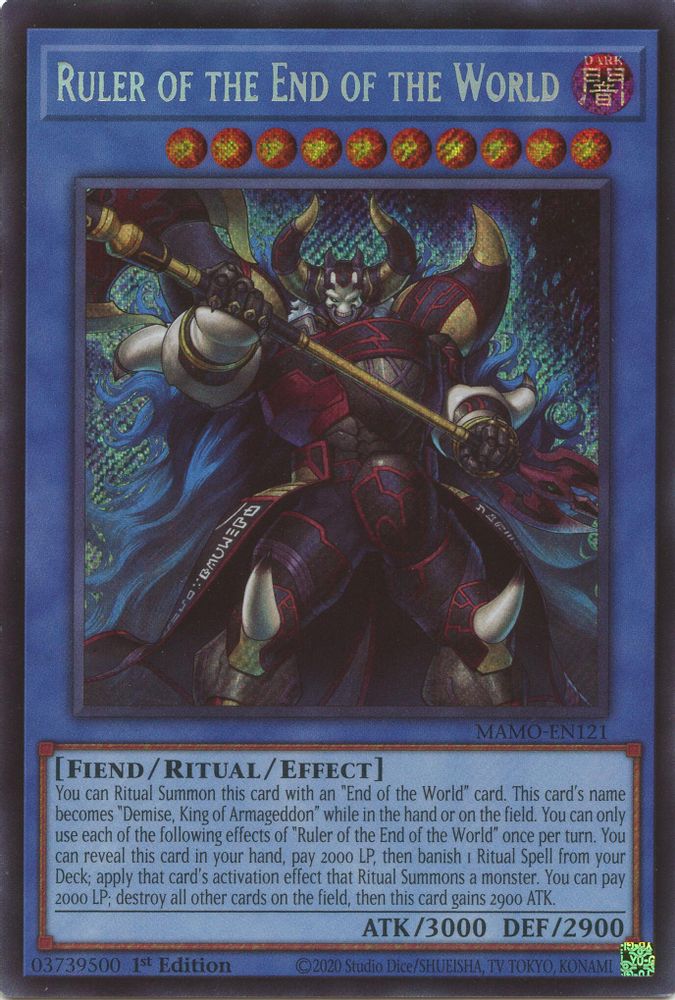 Ruler of the End of the World MAMO-EN121 Magnificent Monsters Yu-Gi-Oh 1st Edition NM