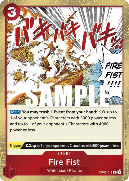 Fire Fist OP03-018 Pillars of Strength One Piece Foil Rare