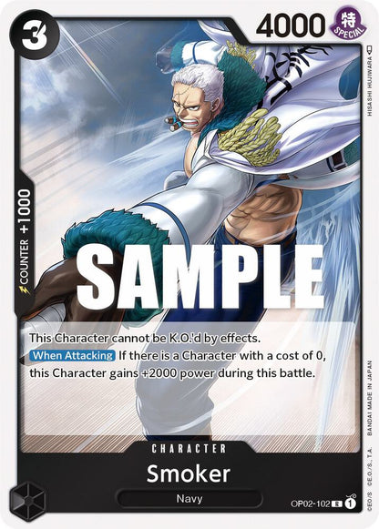 Smoker (102) OP02-102 Paramount War One Piece Foil Rare