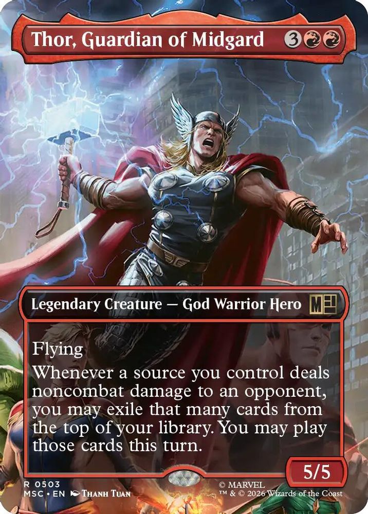 Thor, Guardian of Midgard (Borderless) 503 Commander: Marvel Super Heroes Magic: The Gathering Foil