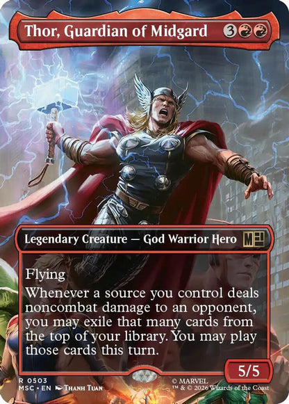 Thor, Guardian of Midgard (Borderless) 503 Commander: Marvel Super Heroes Magic: The Gathering Foil
