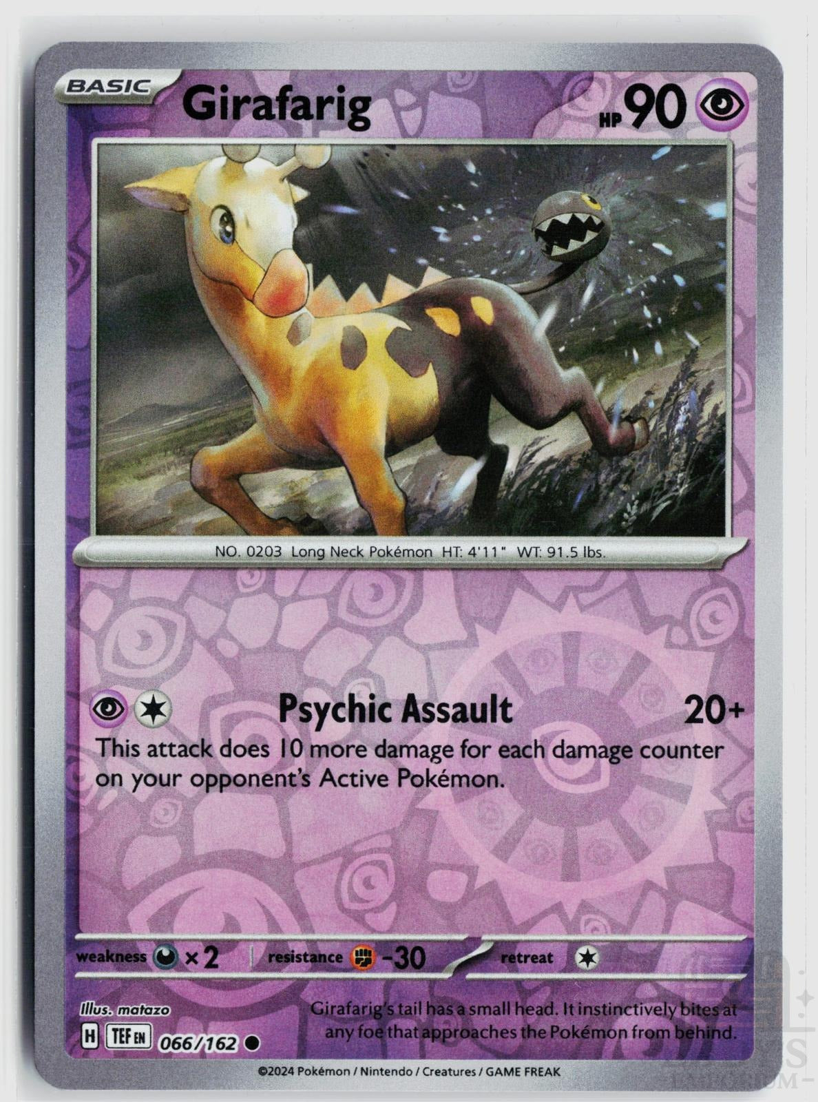 Girafarig 066/162 Temporal Forces Pokemon Reverse Holo Common NM