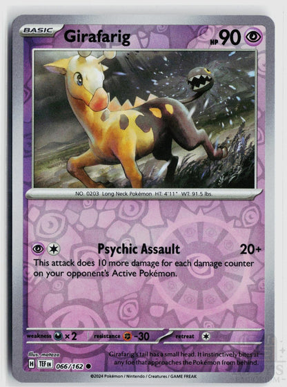 Girafarig 066/162 Temporal Forces Pokemon Reverse Holo Common NM