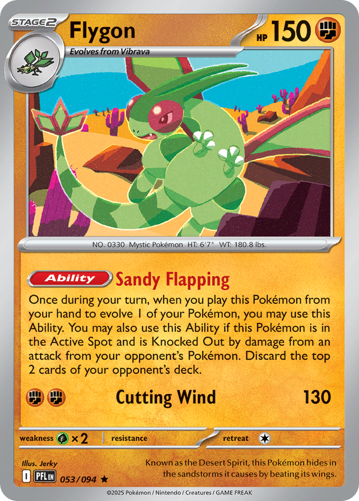 Flygon 053/094 Phantasmal Flames Pokemon Holo