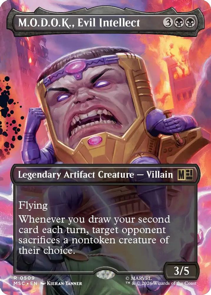 M.O.D.O.K., Evil Intellect (Borderless) 509 Commander: Marvel Super Heroes Magic: The Gathering Foil