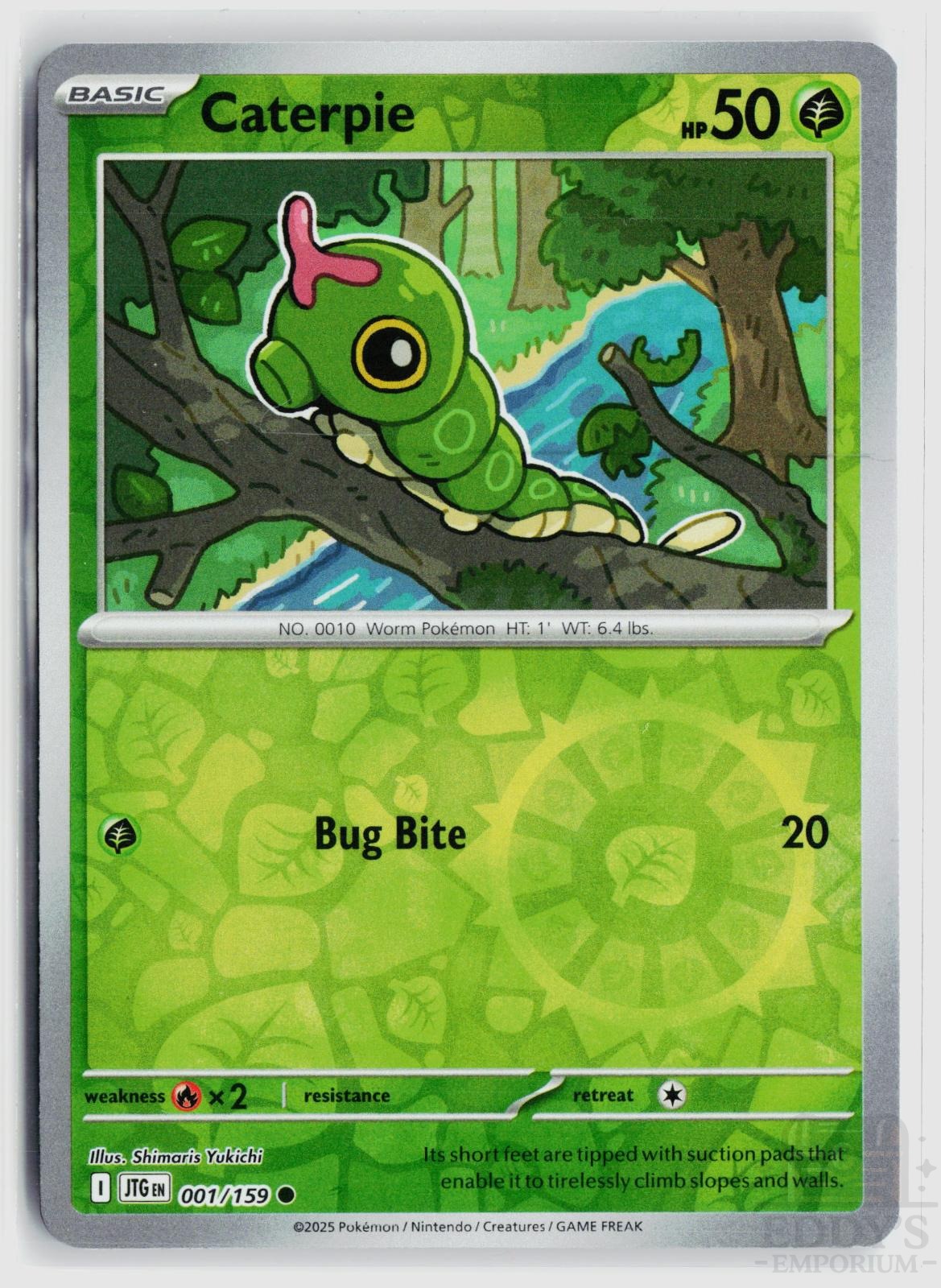 Caterpie 001/159 Journey Together Pokemon Reverse Holo Common NM
