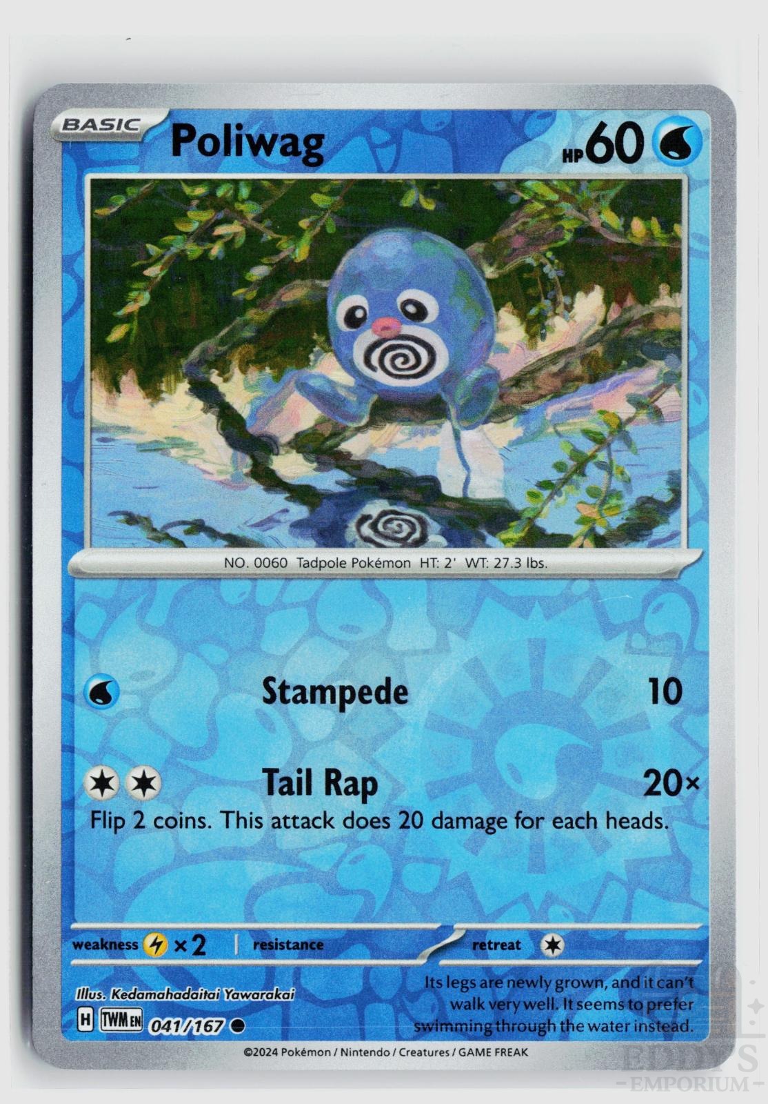 Poliwag 041/167 Twilight Masquerade Pokemon Reverse Holo Common NM