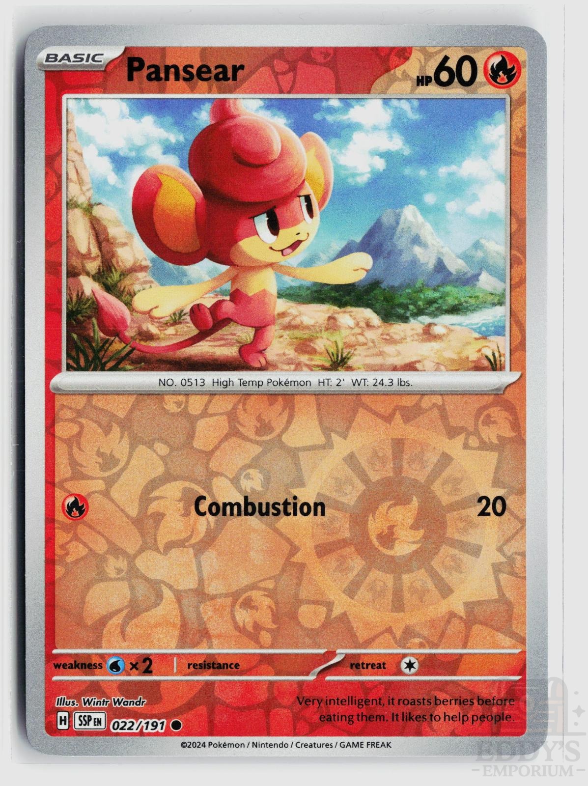 Pansear 022/191 Surging Sparks Pokemon Reverse Holo Common NM