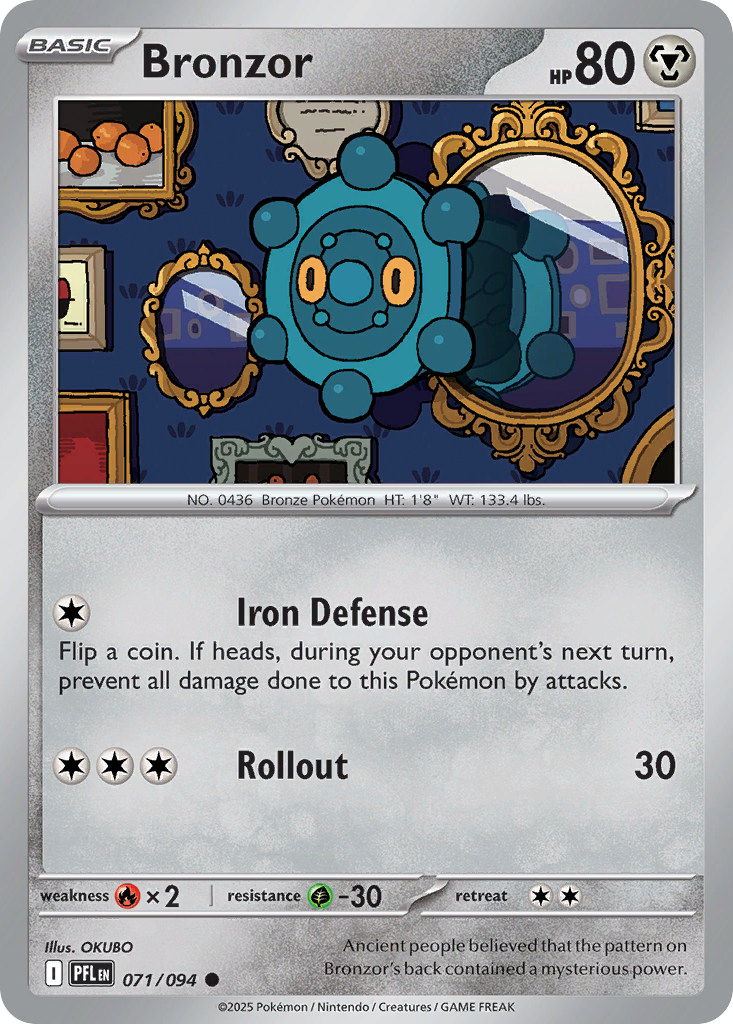 Bronzor 071/094 Phantasmal Flames Pokemon Reverse Holo