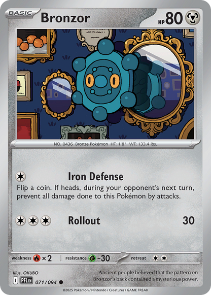 Bronzor 071/094 Phantasmal Flames Pokemon Reverse Holo
