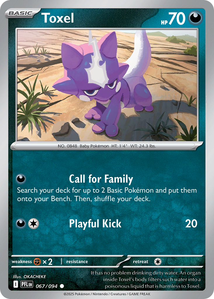 Toxel 067/094 Phantasmal Flames Pokemon Reverse Holo
