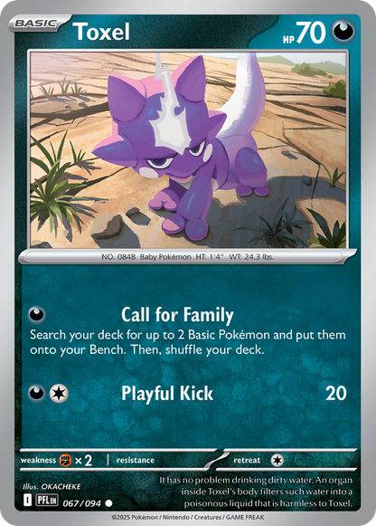 Toxel 067/094 Phantasmal Flames Pokemon Reverse Holo