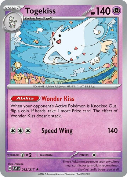 Togekiss 082/217 Ascended Heroes Pokemon Holo Rare NM