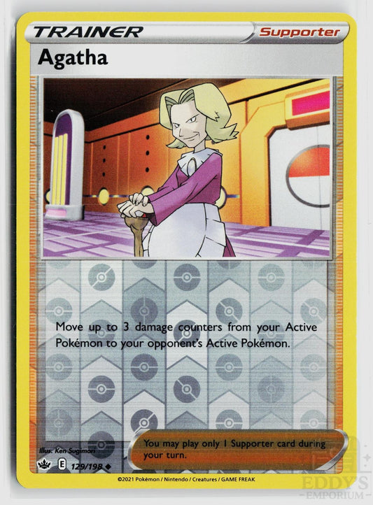 Agatha 129/198 Chilling Reign Pokemon Reverse Holo
