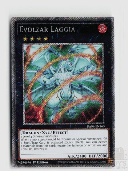 Evolzar Laggia (Platinum Secret Rare) RA04-EN160 Quarter Century Stampede Yu-Gi-Oh 1st Edition NM