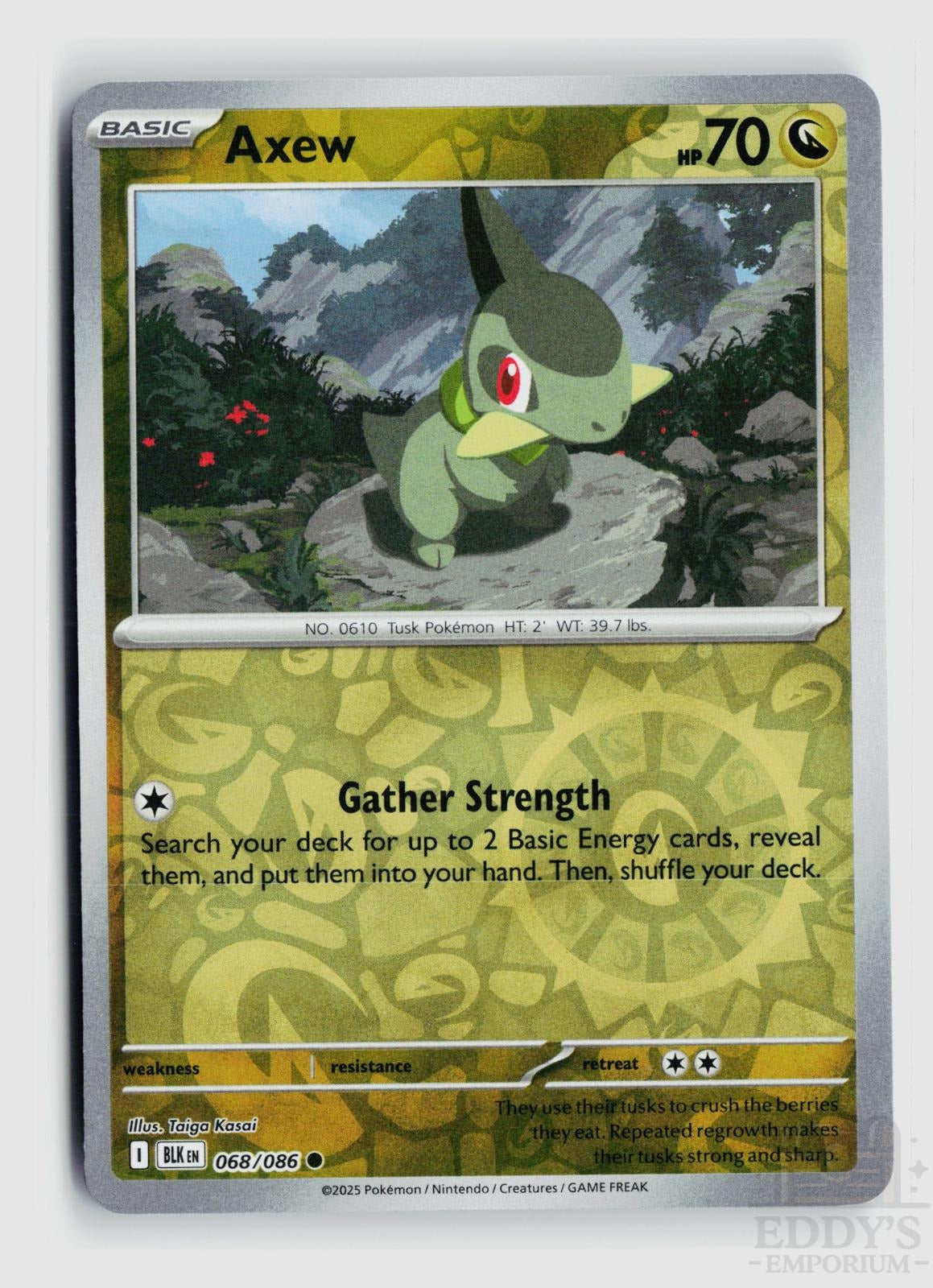 Axew 068/086 Black Bolt Pokemon Reverse Holo Common NM