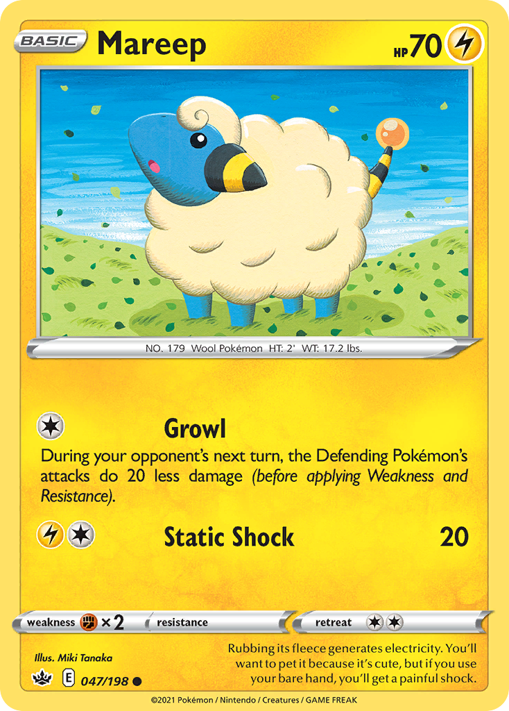 Mareep 047/198 Chilling Reign Pokemon Reverse Holo Common NM