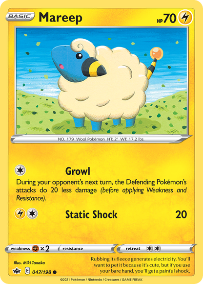 Mareep 047/198 Chilling Reign Pokemon Reverse Holo Common NM