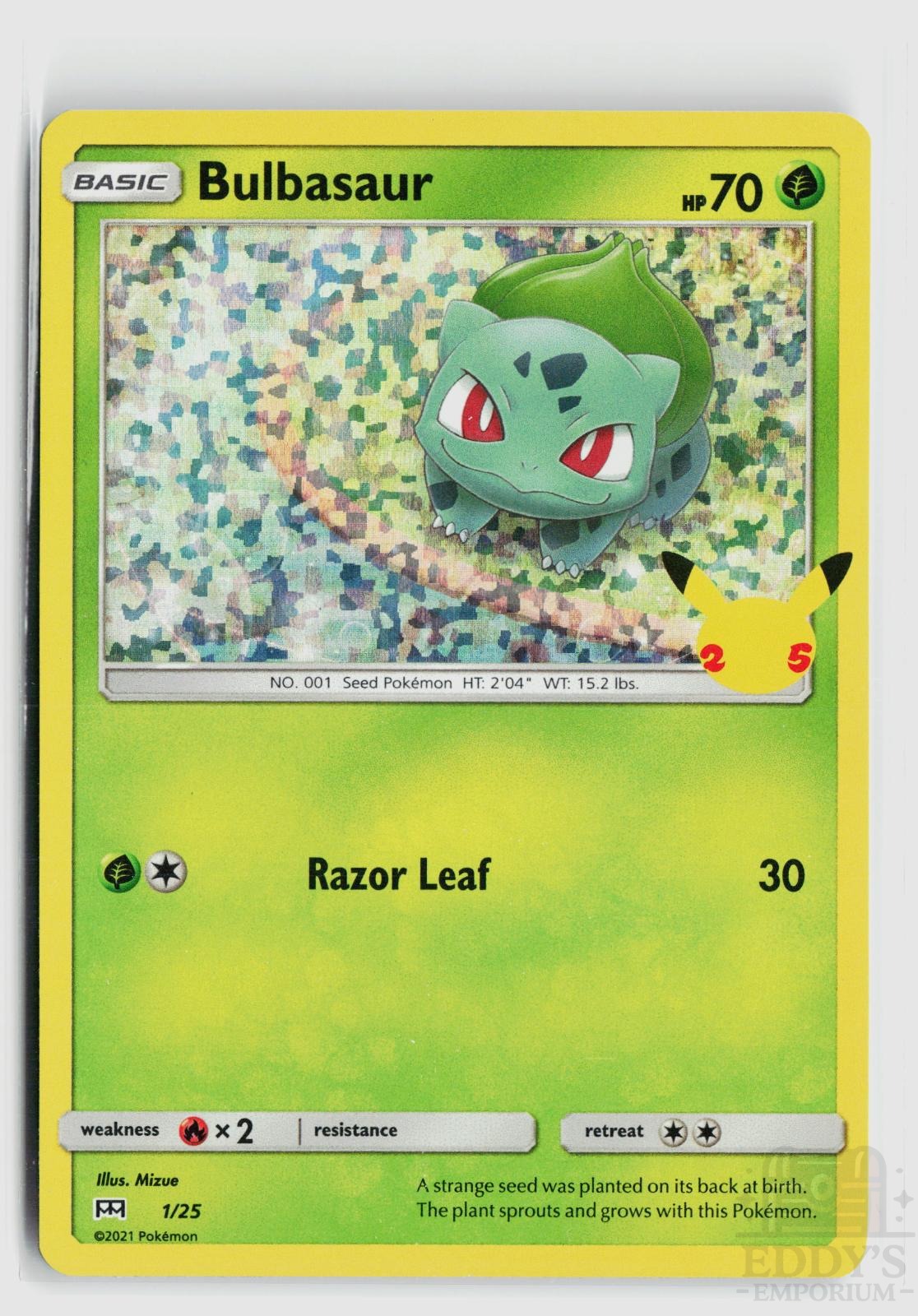 Bulbasaur 001/025 McDonald's 25th Anniversary Promos Pokemon Holo Promo