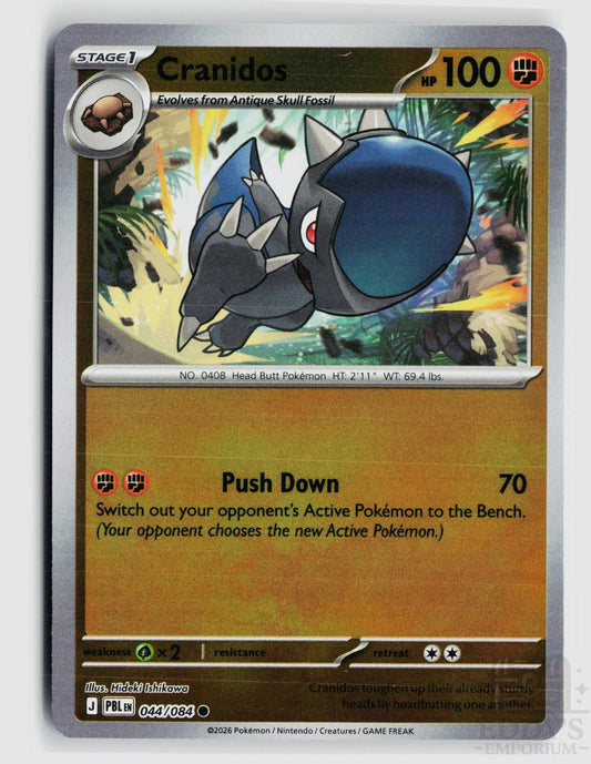 Cranidos 044/084 Pitch Black Pokemon Reverse Holo