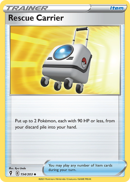 Rescue Carrier 154/203 Evolving Skies Pokemon Reverse Holo Uncommon NM