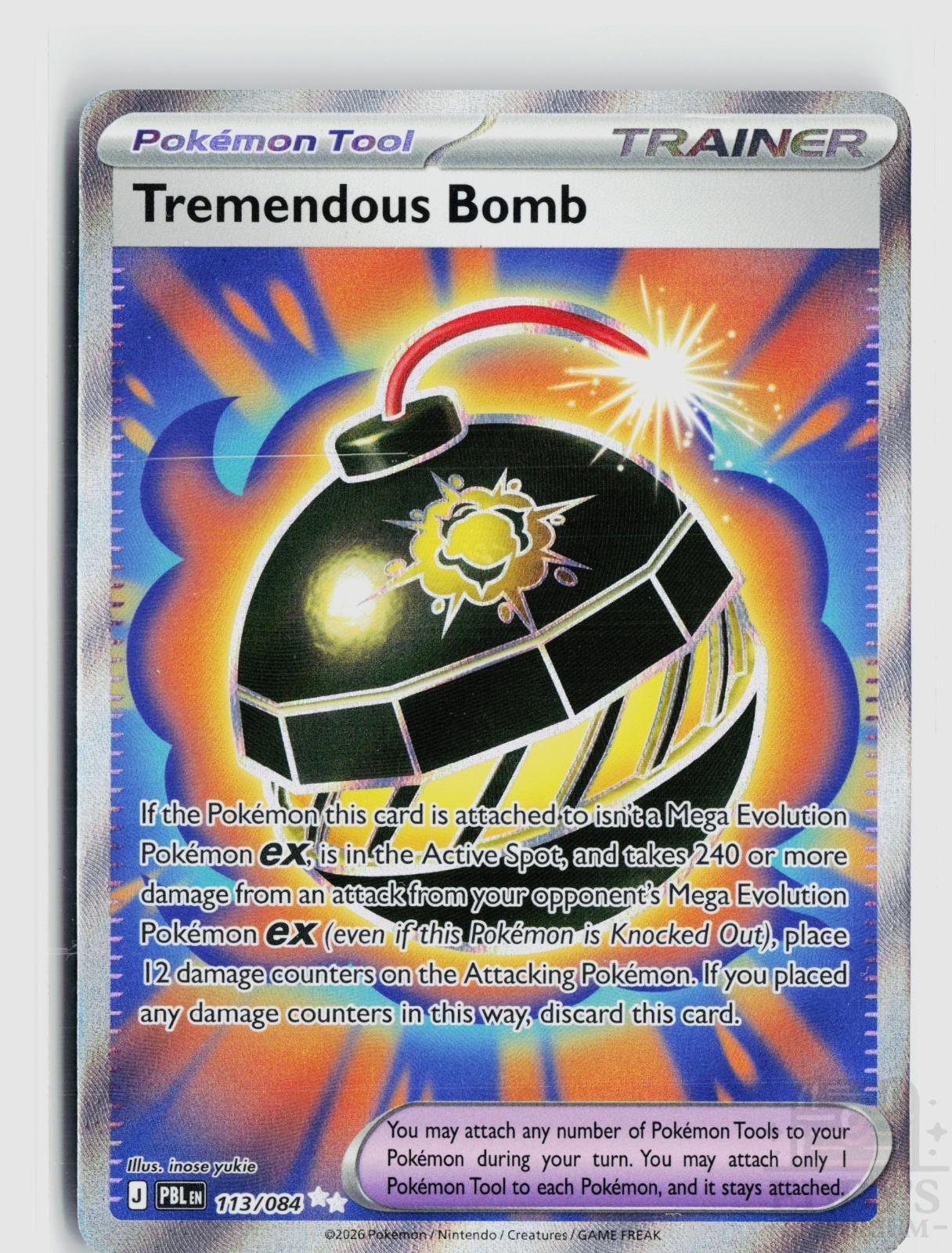 Tremendous Bomb 113/084 Pitch Black Pokemon Holo Ultra Rare