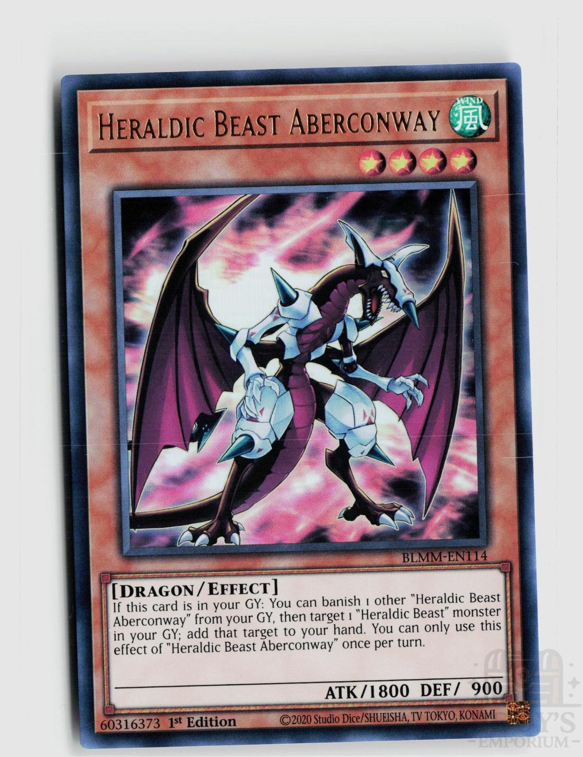 Heraldic Beast Aberconway BLMM-EN114 Battles of Legend: Monster Mayhem Yu-Gi-Oh 1st Edition NM