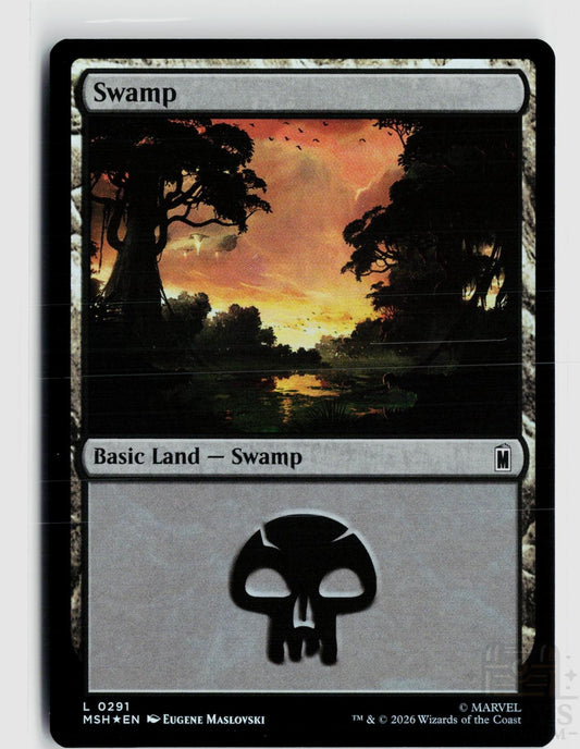 Swamp (0291) 291 Marvel Super Heroes Magic: The Gathering Foil