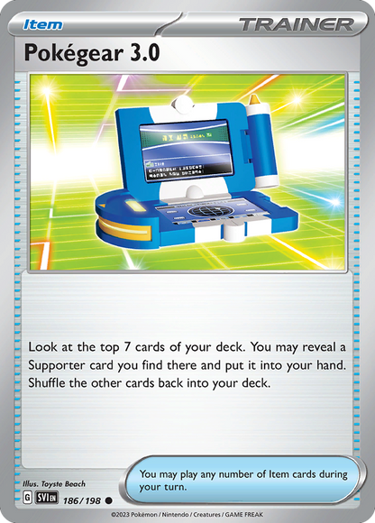 Pokegear 3.0 186/198 Scarlet & Violet Pokemon Reverse Holo Common NM
