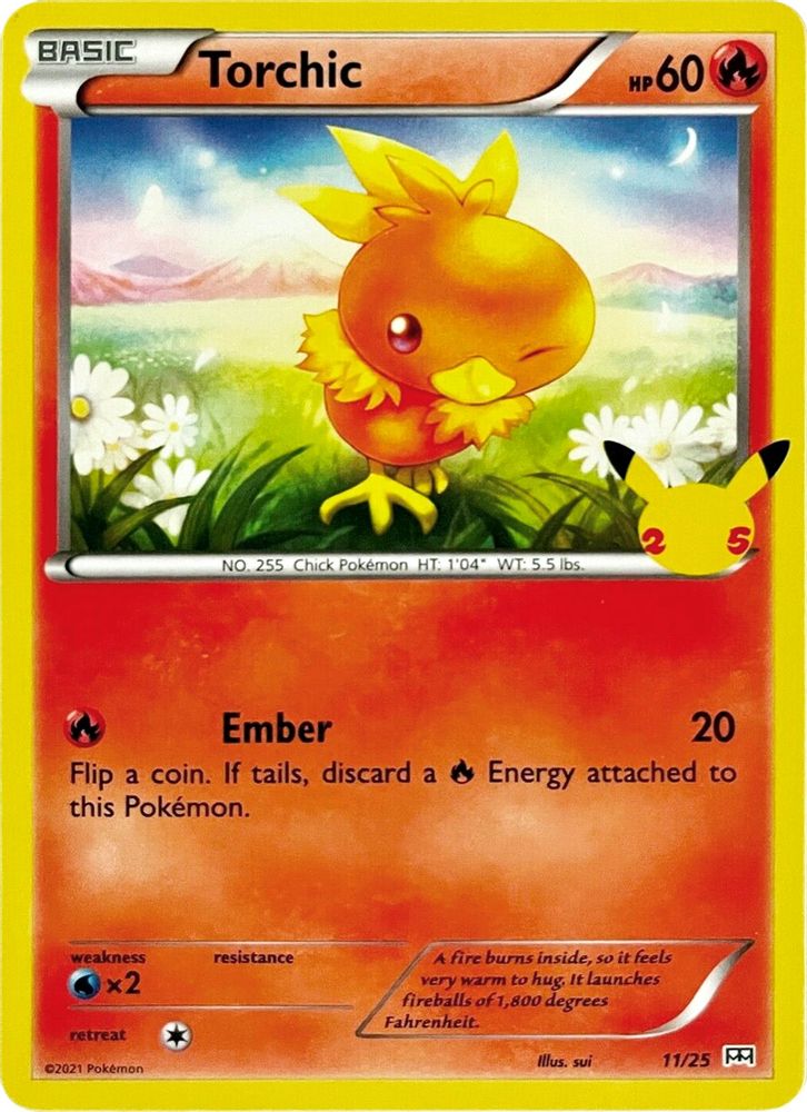 Torchic 011/025 McDonald's 25th Anniversary Promos Pokemon Holo Promo