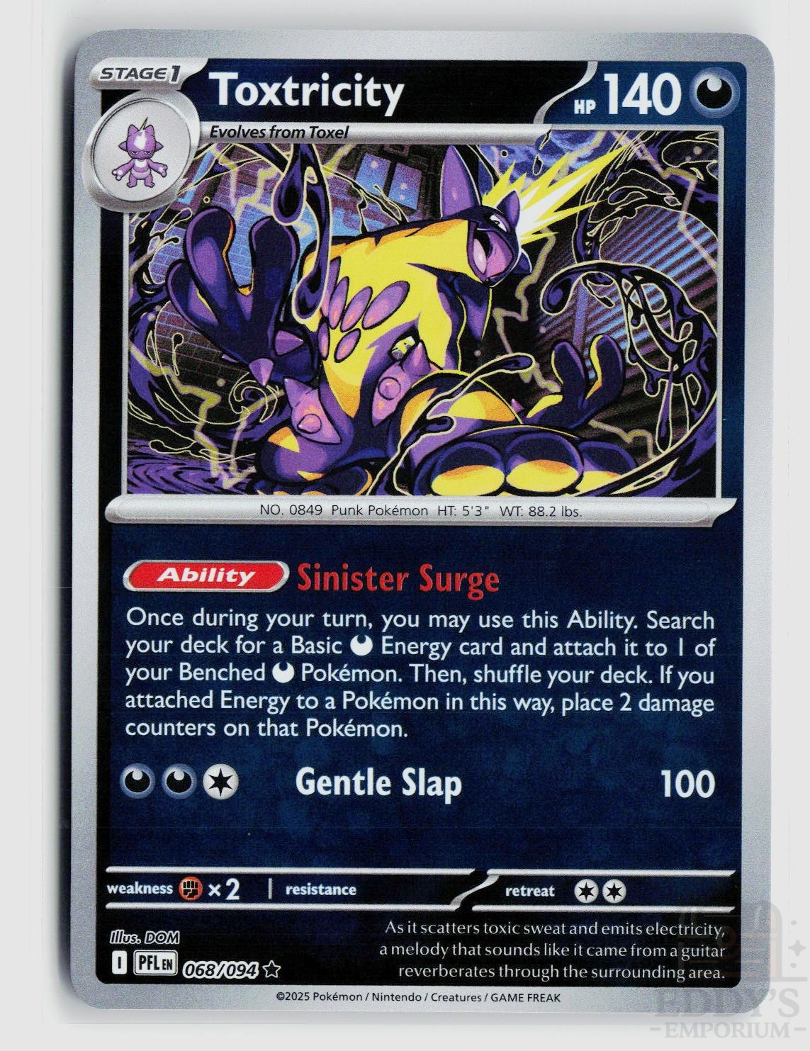 Toxtricity 068/094 Phantasmal Flames Pokemon Reverse Holo