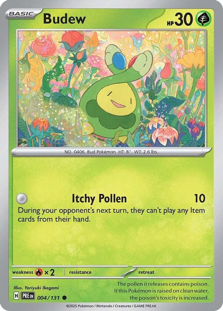 Budew 004/131 Prismatic Evolutions Pokemon Reverse Holo